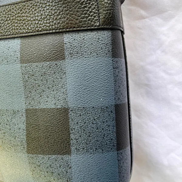 Coach | Charles Messenger Crossbody Buffalo Checker Flap Bag In Blue And Black - Image 7