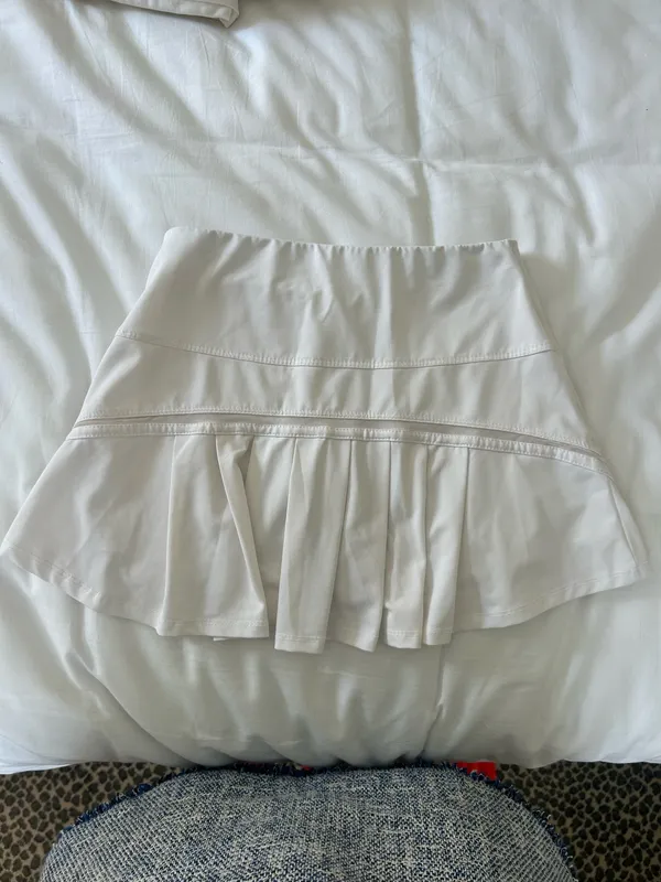 Lucky in Love White Pleated Tennis Skirt - Image 2