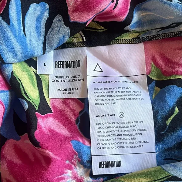 Reformation Floral Midi Dress Multicolor Size L - Image 8