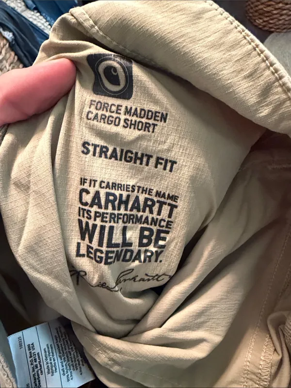 Carhartt Force Madden Cargo Short Straight Fit Size 8 Cream - Image 5