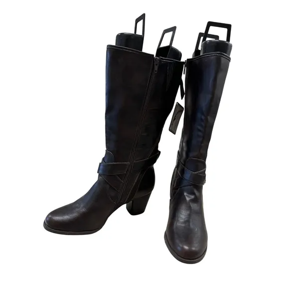 Rialto Womens Brown Leather Knee-High Boots Size 10M SKU 6965 - Image 2