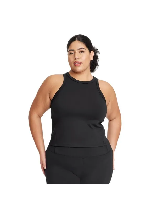 All In Motion Womens Highneck Racerback Tank Top 92933116 Black 2XL - Image 6