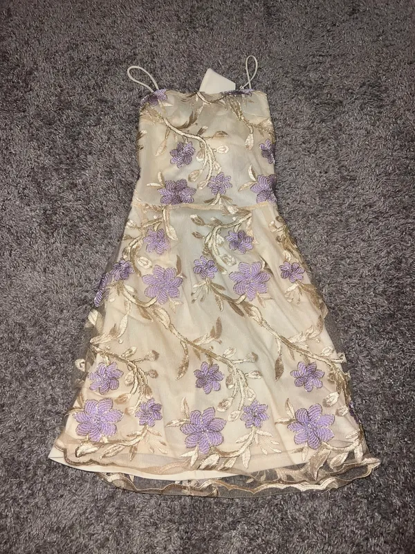 Lucy in the Sky Purple Embroidered Dress - Image 3