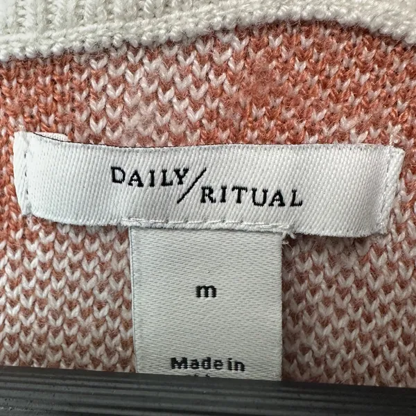 Daily Ritual Womens Medium Leopard Print Crewneck‎ Pullover Sweater Knit Top - Image 4