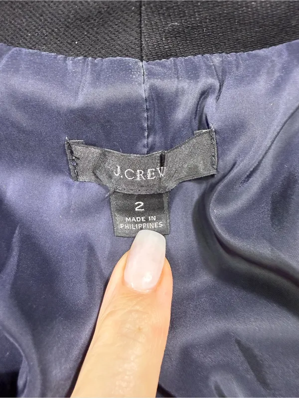 J. Crew Collarless Black Single-Breasted Tailored Blazer - Image 5