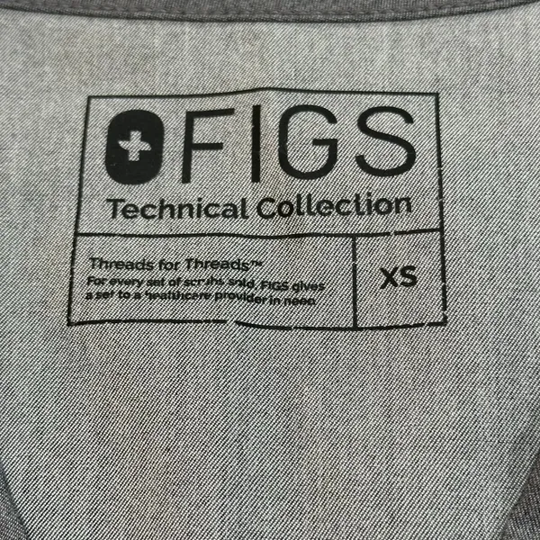 Women's FIGS Casma Grey‎ Scrub Top XS FW1100 Medical Healthcare Nurse Uniform - Image 4