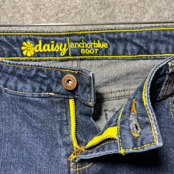 Daisy Anchor Blue‎ Bootcut Jeans Size 15 Y2K Low Rise Stretch Denim - Image 12