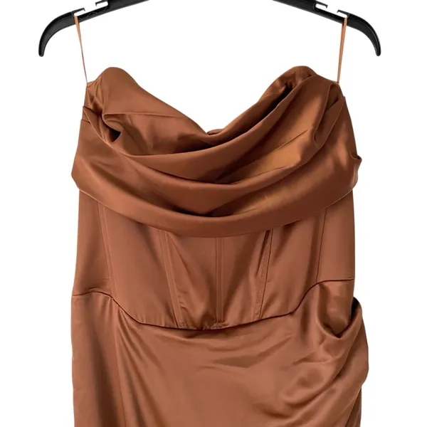 Bardot Jamila NWTs Strapless Corset Dress Brown size 12 - Image 5