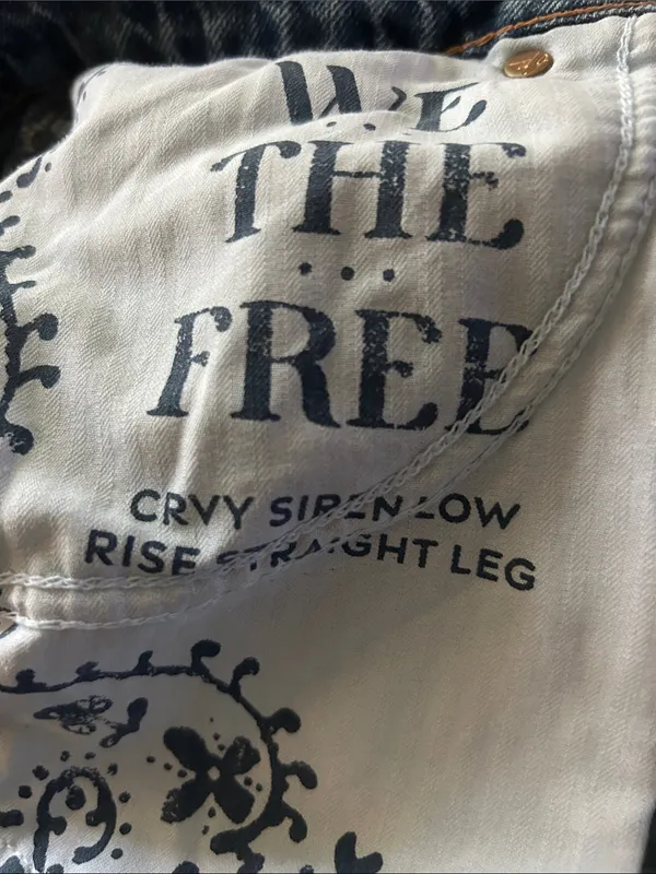 New Free People We the Free Crvy Siren Low Rise Straight Leg Jeans size 33 - Image 8