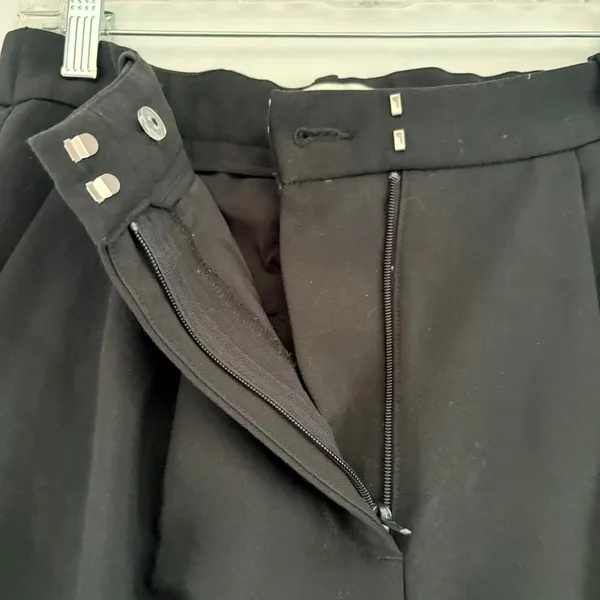 Abercrombie & Fitch Sloane Tailored Wide Leg Pants Black Pleated High‎ Rise 28/6 - Image 5