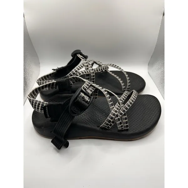 Chaco Z Cloud X Sandals Womens 6 Black White Pixel Grid Strappy Athletic Hiking - Image 4
