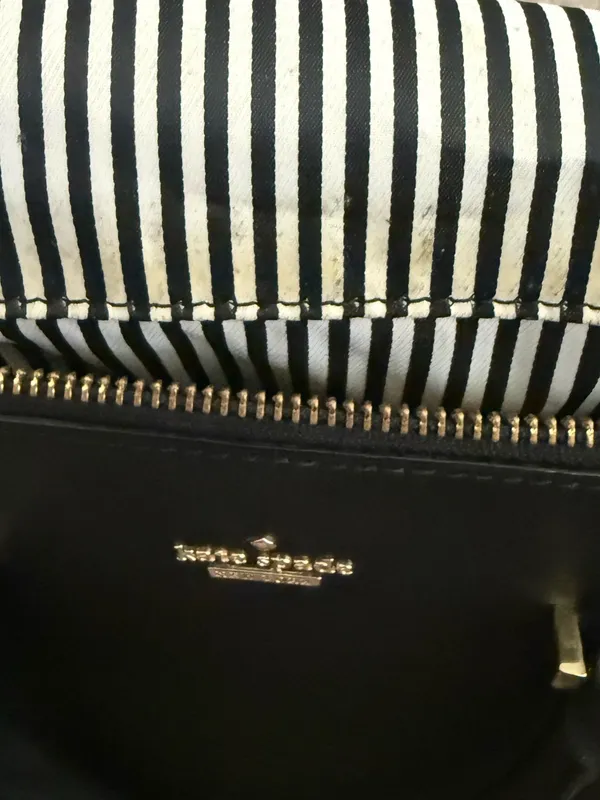 Kate Spade New York Black Saffiano Leather Dome Crossbody Satchel EUC Bag - Image 5