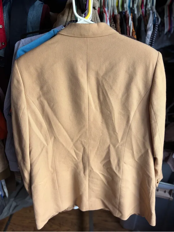 Talbots Women's Beige-Tan Single-Breasted Blazer with Gold Buttons 14 - Image 3
