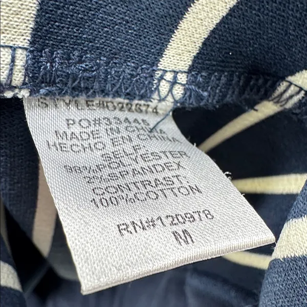 Entro Navy and White Striped Mini Dress sleeveless ribbed coastal nautical M - Image 9