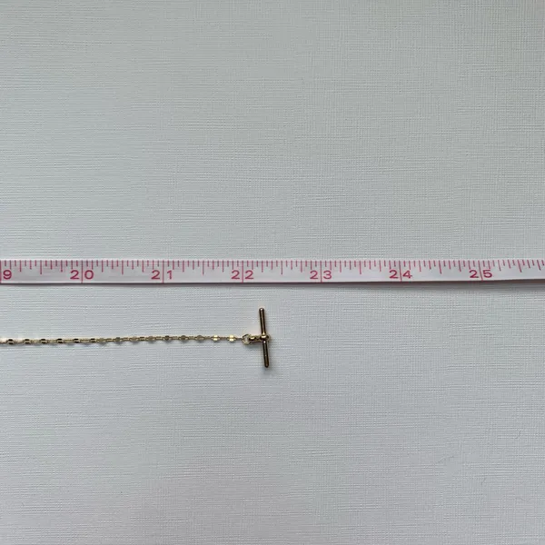 Gold half pearl half chain with front toggle clasp - Image 4
