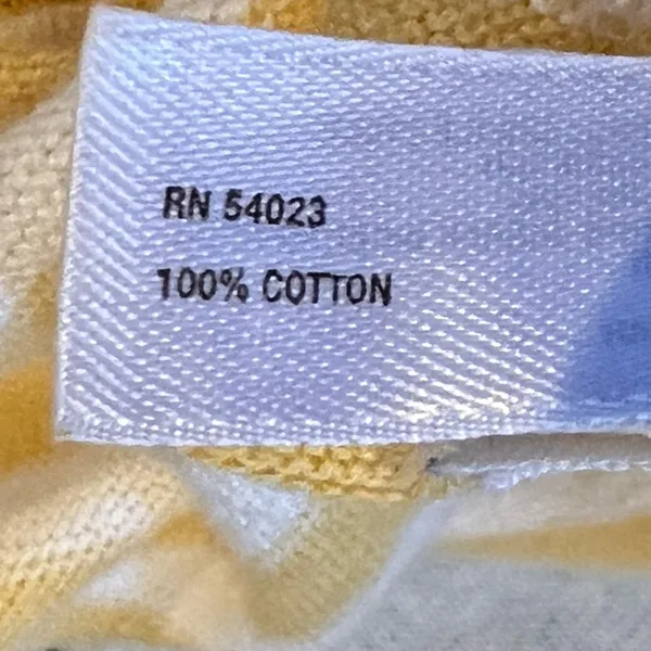 GAP‎ Yellow and White Striped Lightweight 3/4 Sleeve Cardigan Women’s Medium - Image 5