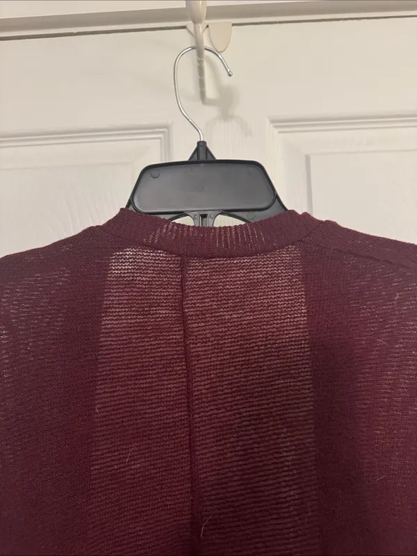 American Eagle Outfitters Burgundy Cardigan with Pockets and Button Closure - Image 8