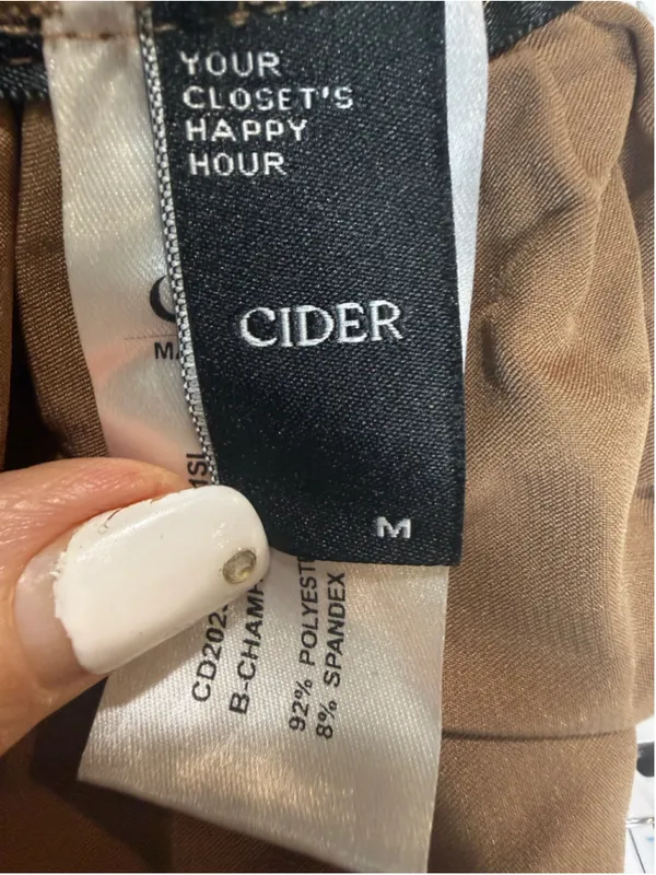 Women's CIDER Brown Halter Mini Dress M - Image 4