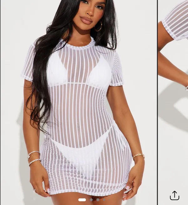 Palm Shade Stripe Cover Up - Image 2