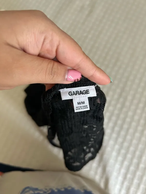 Garage Lace Tank Top Black - Image 3