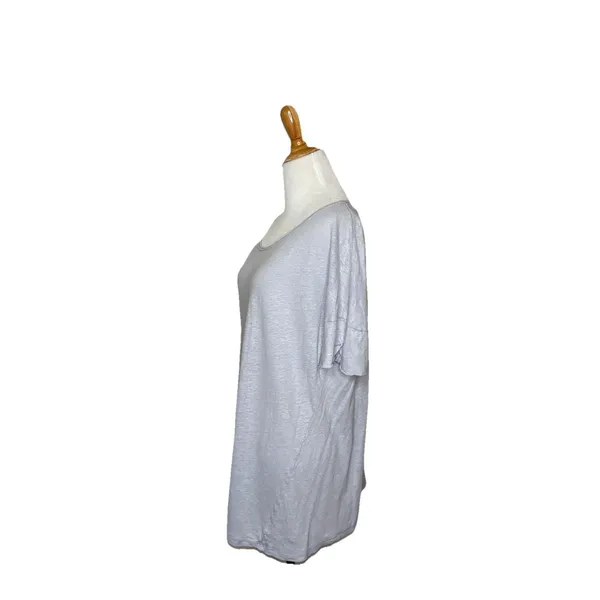 We The Free People Puff Sleeve Top Baby Blue Linen Beach Boho Pastel Sz Medium - Image 2