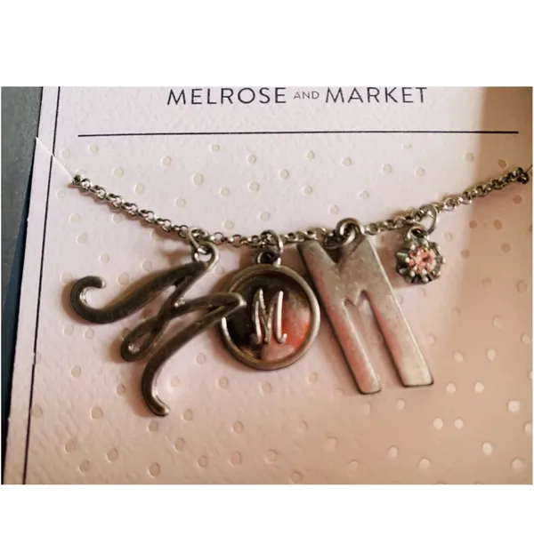 Nordstrom’s Melrose And Market Initial Charm Pendant Necklace, Silver, “M”, NEW - Image 4