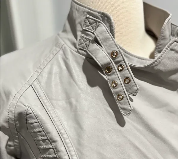 Blank NYC "On The Rocks" Light Gray Faux Leather Jacket - Image 11