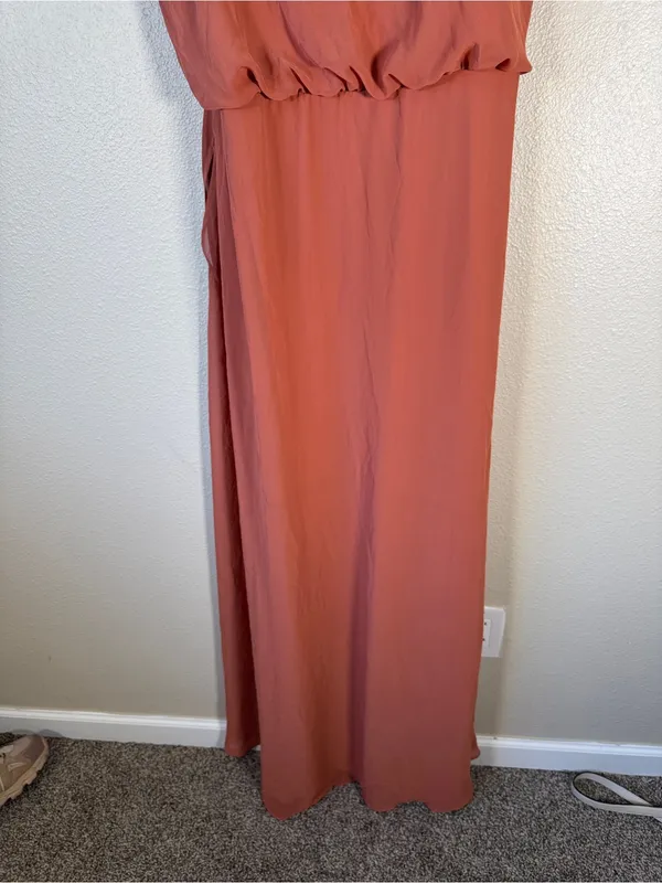 Birdy Grey Terracotta Maxi Bridesmaid Dress Womens 1X Formal Chiffon Classic - Image 10