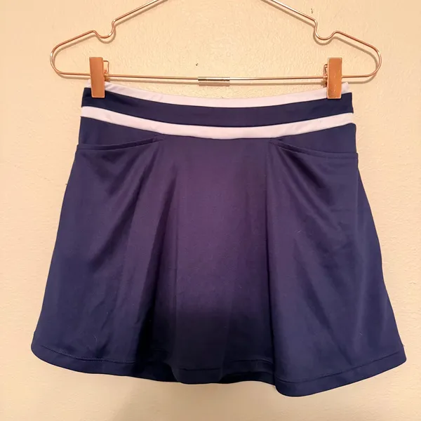 PGA Tour Skort Womens XS Navy Blue Striped Waistband Golf‎ Tennis Athletic Skirt - Image 2