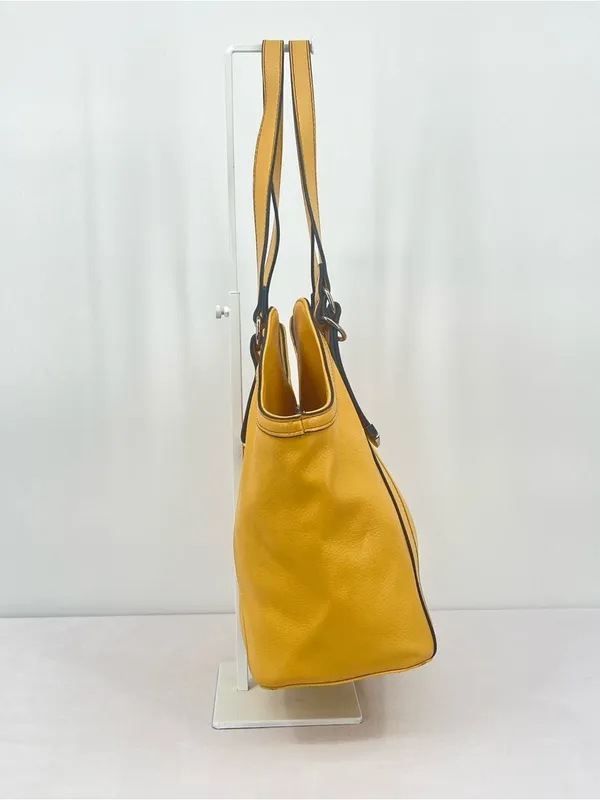 Nicole Miller New York Mustard Sun Yellow Pebbled Hobo Shoulder Tote Bag - Image 2