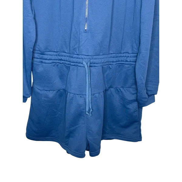 Cicy Bell‎ Hooded Romper Women XL Blue Zip Up Athleisure Short NWT Jumpsuit - Image 4