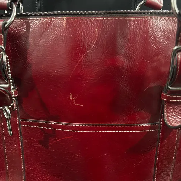 Fossil Elegant Red Leather Tote Bag - Image 7