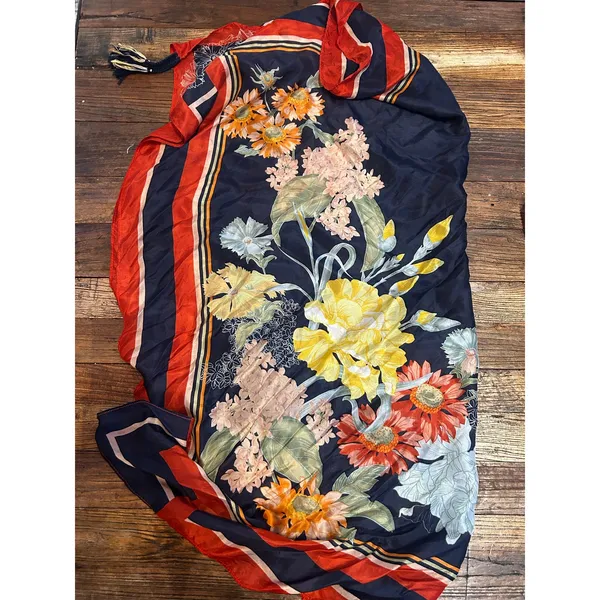 EUC Beautiful Johnny Was Silk Tassled Scarf - Image 4