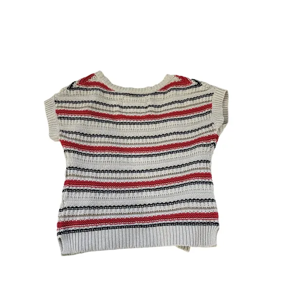 Hollister Open Front Knit Short Sleeve Striped‎ Cardigan Sweater Large - Image 2