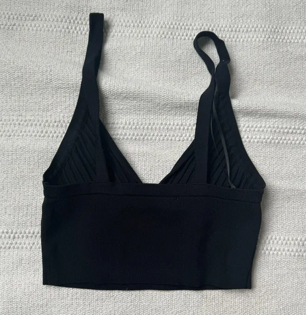 black knit bralette crop tank top - Image 6
