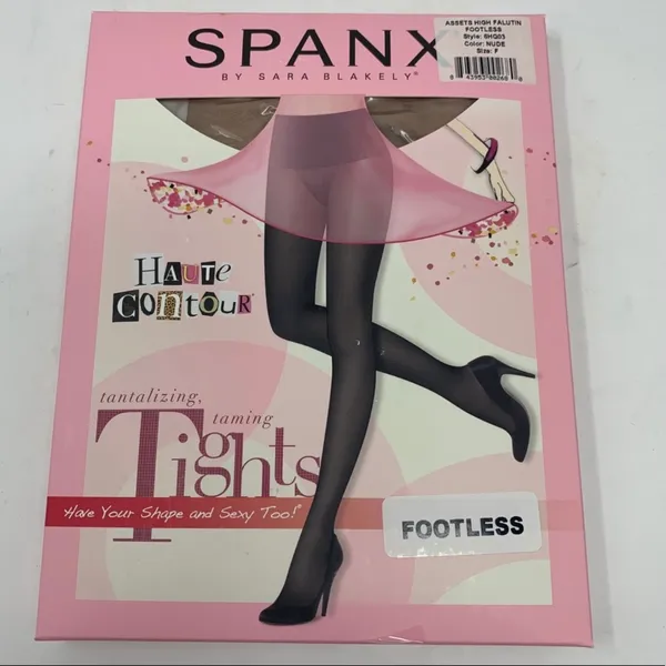 SPANX Assets High Falutin Footless Tights Beige Size F Holiday Shapewear - Image 2