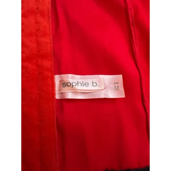 sophie b. Cherry Red/Black Satin Lace Intimates Corset Top Sz M Women - Image 7