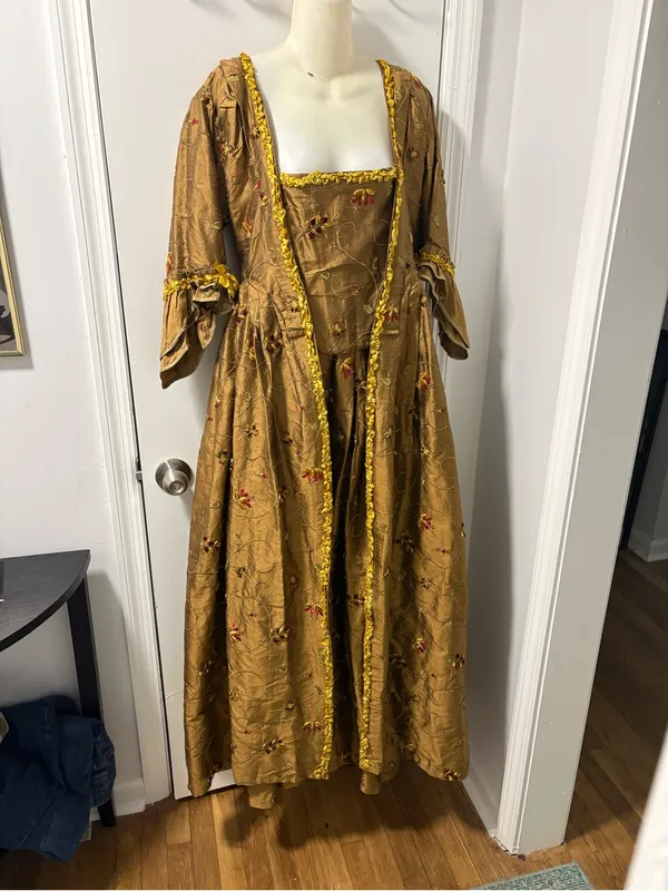 Gold rococo 18th century dress Size L - Image 5