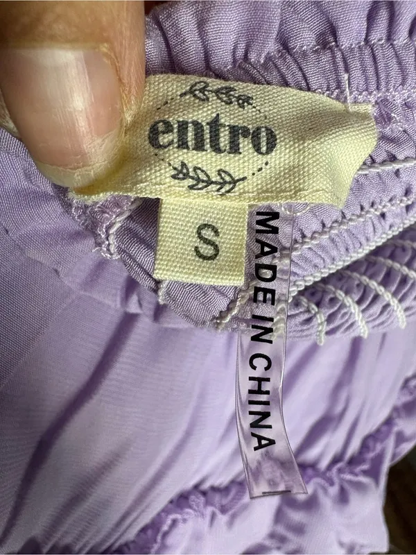 Entro Lavender Off-Shoulder Mini Dress Romper Size S - Image 8