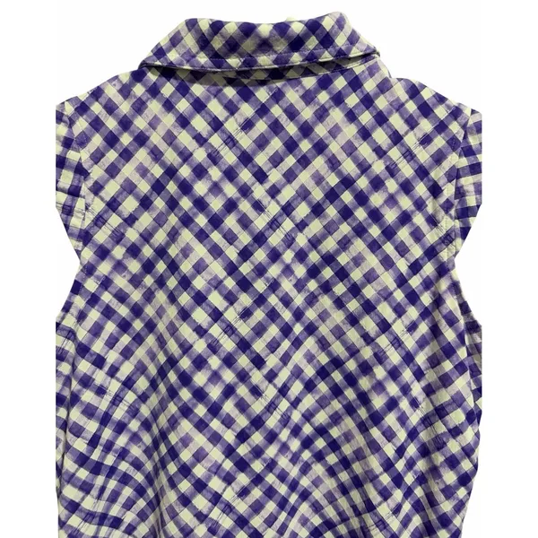 Ibkul Gingham Sleeveless Polo Lavender/White Golf Tennis Women'S‎ Size Small - Image 4