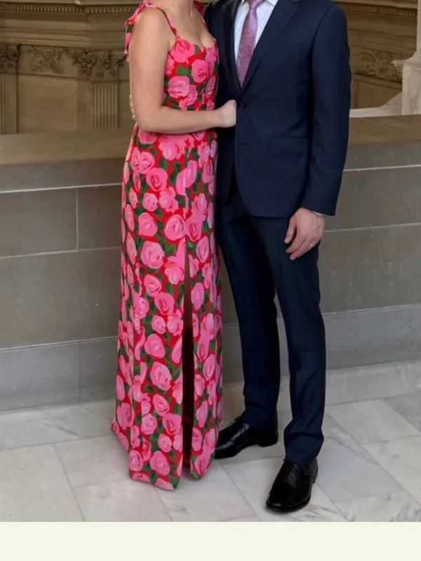 Show Me Your MuMu Willow Pink Floral Tie-Shoulder Corset Maxi Dress - Image 4