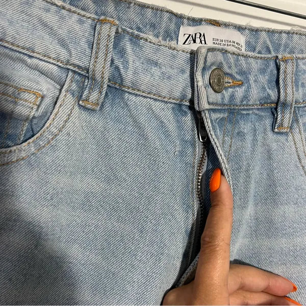 Zara High Waist‎ Ripped Jeans Size 6 Casual Streetwear Y2K Grunge Off-Duty - Image 8