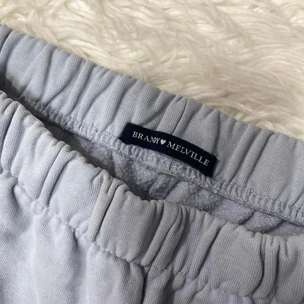 Light Blue Jogger Brandy Melville Cuffed Rosa Soft Sweatpants Pockets Y2k Cozy - Image 2