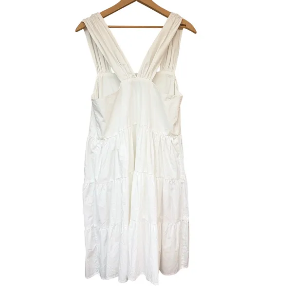 Banana Republic Cotton Sleeveless Tiered Size Small White Dress NWT - Image 2
