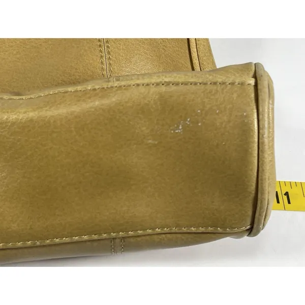 Nine West Vintage Shoulder Bag Tote Purse Tan Faux Leather Y2K Medium Double Str - Image 13