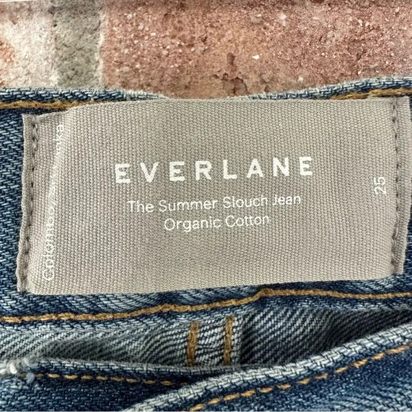 Everlane Summer Slouch Jeans Button Fly Relaxed Straight Women’s 25 Light Wash - Image 5