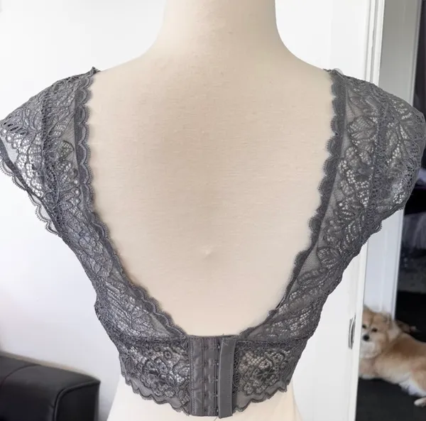 Sophie B. Intimates Grey/ Silver Lace Bralette - Image 5