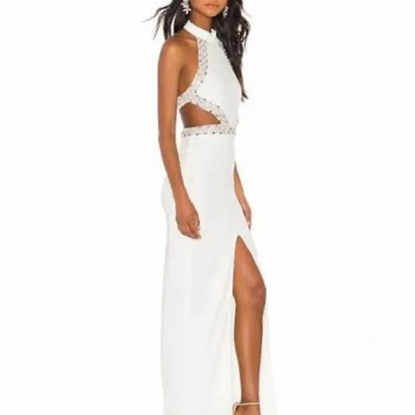 Revolve NBD White Nicolina Cutout Sequin Embellished Formal Gown Size XS - Image 2