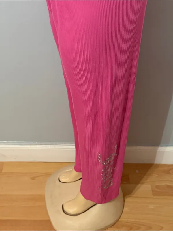 Juicy Couture Bright Pink Rhinestone Logo Lounge Set - Image 3