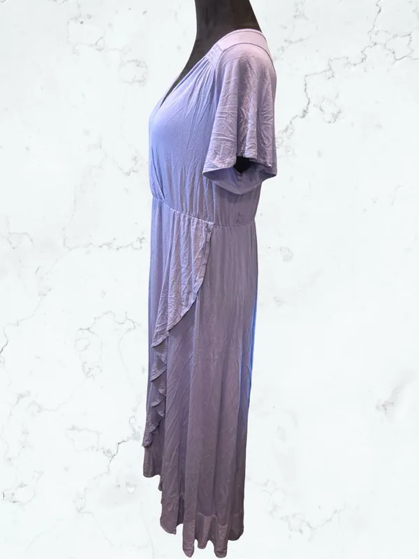 ISABEL MATERNITY Ruffle Maxi Dress Romantic Boho Nursing Friendly Lavender‎ M - Image 5